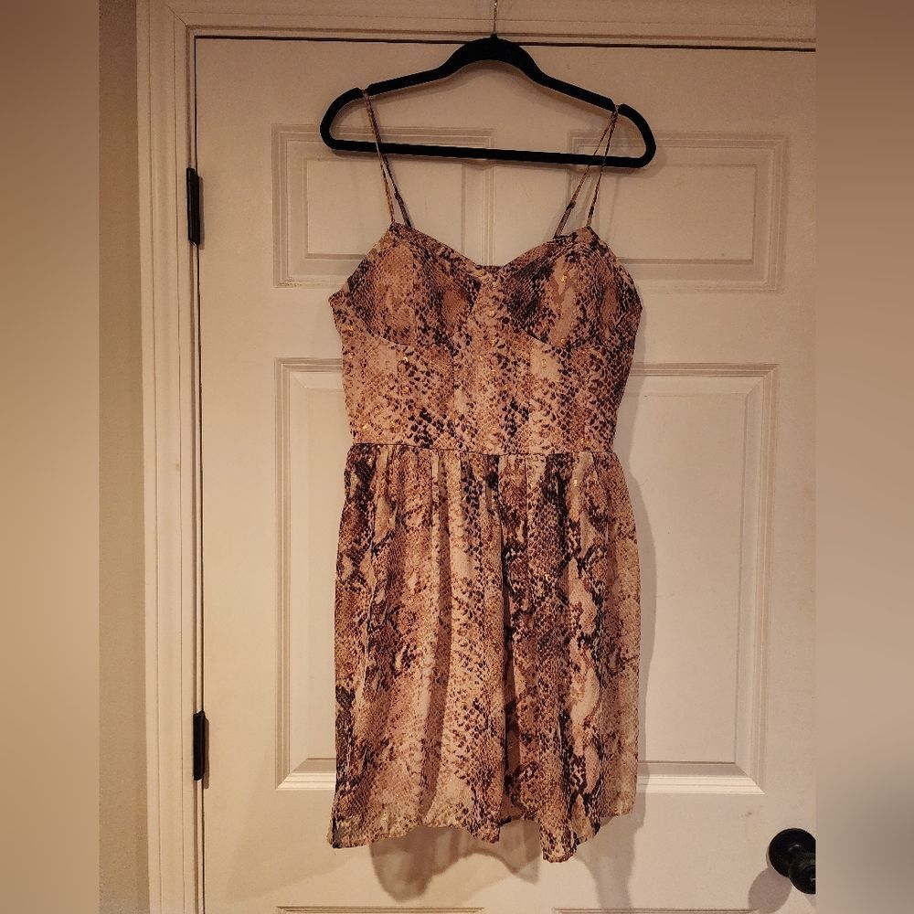 Xhilaration pink and gold snakeskin patterned mini dress XXL